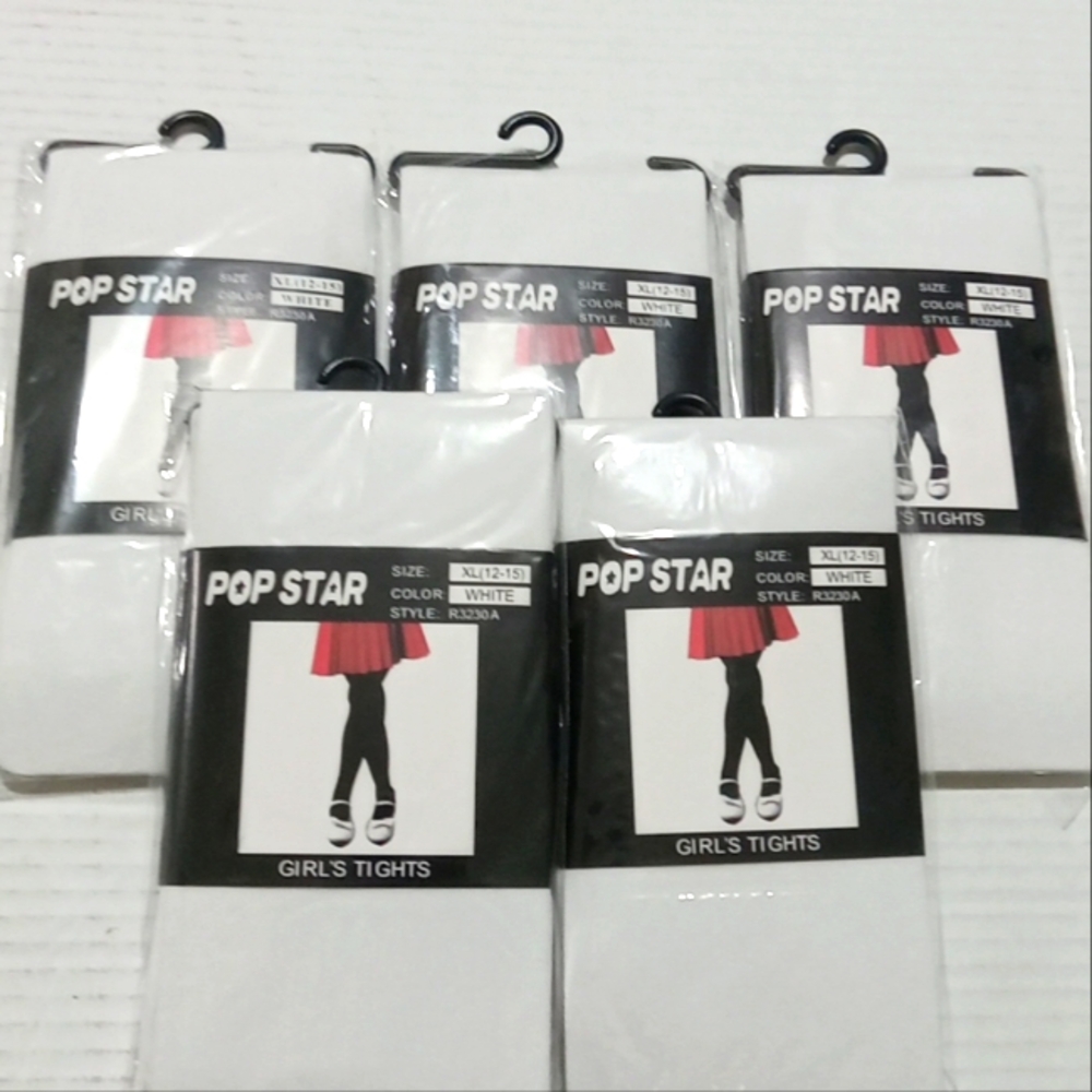 Girls tights white size XL 12-15